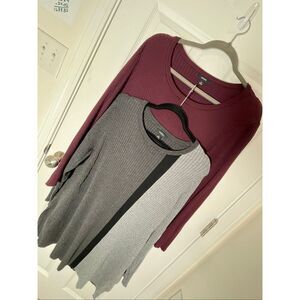 Alfani women’s long sleeve sweaters 2X maroon and gray lot bundle